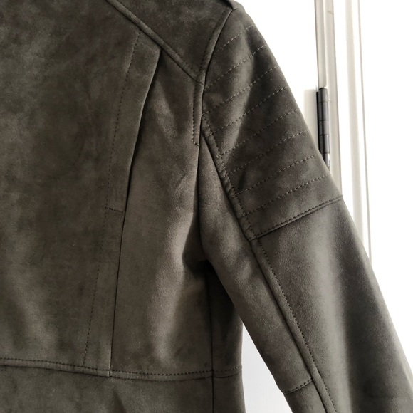 Olive biker moto jacket - S - EUC - Picture 7 of 8